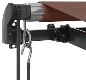 barna automata kihúzható LED-es napellenző 600 x 300 cm