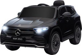 HOMCOM Elektromos Autó Gyerekeknek 12V Mercedes-Benz EQA távirányítóval, MP3 lejátszóval, Fényszórókkal, Hordozható Akkumulátorral, 3-8 km/h sebességg