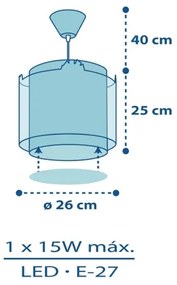 Dalber D-76112 - Gyerek csillár MY LITTLE JUNGLE 1xE27/15W/230V