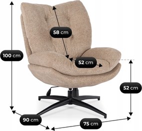 Forgó pihenőfotel lábtartóval bézs, FREMONT