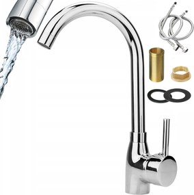 Konyhai Mosogató Csaptelep Króm 360° álló ezüst