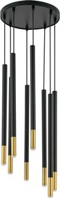 SIGMA LIGHTING 33239 SOPEL Hengeres Függesztett Lámpa Fekete, Arany G9 IP20