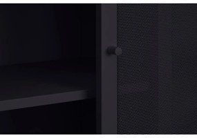 Fekete fém szekrény tolóajtóval 90x180x40 cm Veep – Unique Furniture