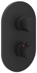 Ravak X070467 - termosztátos zuhanycsaptelep falba süllyesztett szereléshez, CHROME, fekete