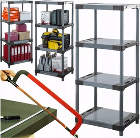 Műanyag garázs állvány műanyag könyvespolc 138x70x46 cm 97%RECYKLING Eco