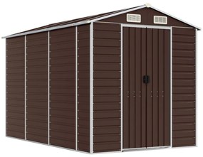 barna horganyzott acél kerti fészer 191 x 300 x 198 cm