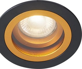 Modern süllyesztett spotlámpa fekete arannyal, forgatható és dönthető IP44 - Chuck