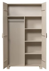 Krémszínű borovi fenyő ruhásszekrény 110x200 cm Noah – WOOOD