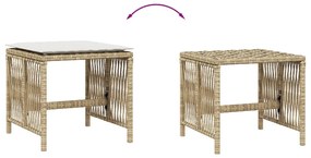 vidaXL 4 db bézs polyrattan kerti szék párnával 41 x 41 x 36 cm