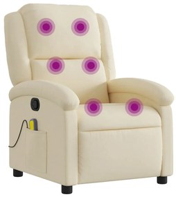 vidaXL krémszínű szövet dönthető masszázsfotel