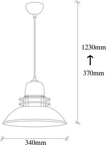 Berceste függőlámpa, fekete-arany
