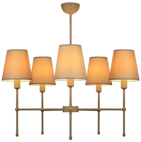 Rúdra szerelhető csillár MADELA 5xE14/40W/230V fehér/bézs