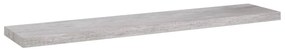 2 db betonszürke MDF lebegő fali polc 120 x 23,5 x 3,8 cm