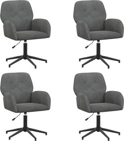vidaXL Forgós Íróasztali Székek 4 db 54 x 55 x 90 cm Sötétszürke