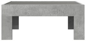 betonszürke végtelen hatású LED-es dohányzóasztal 70x50x30 cm
