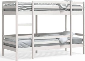 vidaXL fehér tömör fenyőfa emeletes ágy 90 x 200 cm