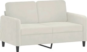 vidaXL kétszemélyes krémszínű bársony kanapé 120 cm