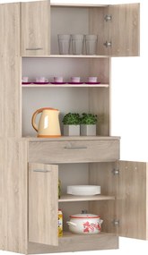 Négyajtós szekrény, sonoma tölgy, DOMIS NEW