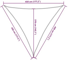 sötétzöld HDPE napvitorla 160 g/m² 4,5 x 4,5 x 4,5 m