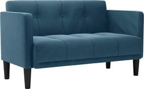 vidaXL kék bársony loveseat kanapé 111 cm