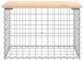 tömör fenyőfa gabion kerti pad 63x44x42 cm