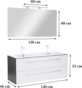 Vario Clam 120 Fürdőszoba komplett szekrény