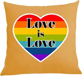 Párna párnahuzat Love is Love Lmbt nyomott mintás