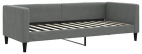 sötétszürke kihúzható szövet heverő matracokkal 80 x 200 cm