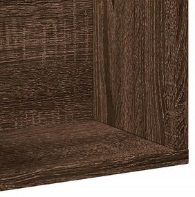 2 db barna tölgyszínű szerelt fa faliszekrény 75x18x16,5 cm
