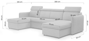Barcelia U kanapéágy - Asti 03 szövet lila