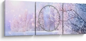 Kép - Fagyos tél (órával) (90x30 cm)