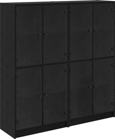 vidaXL Magasfiú 2 pcs Fekete tölgy 68 x 37 x 142 cm Faanyag