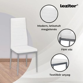 Denton 6+1 étkező garnitúra fehér-szürke