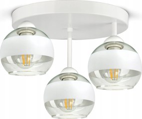 Mennyezeti FĂŒggĆ LĂĄmpa CsillĂĄr FehĂ©r Ăveg Gömbök FehĂ©r Belt ER3 Led E27