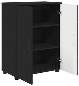Fürdőszoba Székény polcokkal Fekete 60 x 35 x 80 cm Faanyag