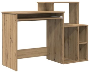 vidaXL Íróasztal Tárolással Kézműves Tölgy 120.5x44x88.5 cm Szerelt Fa