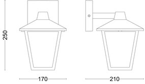 Philips - Kültéri fali lámpa KINNO 1xE27/25W/230V IP44