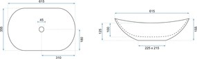 Rea Royal, pultra szerelhető mosdó 615x355x155 mm, matt zöld, REA-U6372