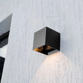 LED napelemes fali lámpa szenzorral LED/9W/3,7V 3000/4000/5000K IP65 2600mAh fekete