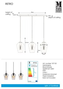 Markslöjd 107132 - Csillár zsinóron RETRO 3xE27/60W/230V