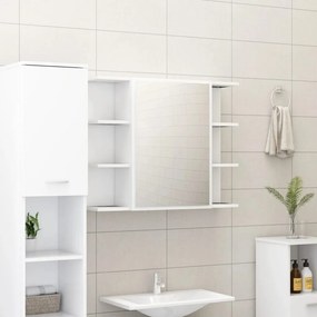 vidaXL fehér szerelt fa fürdőszobai tükör 80 x 20,5 x 64 cm