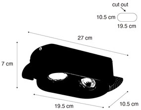Kerek beépíthető spotlámpa fehér GU10 50 mm 2-fényes - Hubs