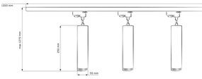 Csillár zsinóron sínrendszerhez MARIBEL 3xGU10/10W/230V + 1 m sín rendszer