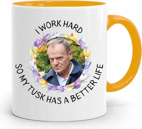 Donald Tusk Sárga Bögre Platform Ajándék fényképes nyomtatással