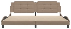 cappuccino színű műbőr ágykeret matrac nélkül Zadar 200x200 cm