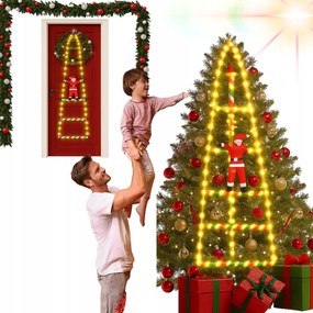 Mikulás Létra Világítás Led Lámpák Karácsonyi Dekoráció!