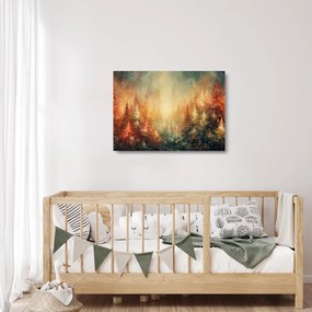 Üveg kép - Erdők festése (70x50 cm)