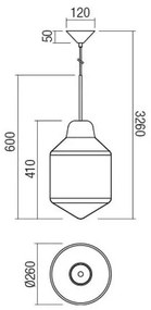 Redo 01-1772 - Csillár zsinóron AMNO 1x/E27/42W/230V átm. 26 cm bézs