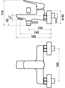Novaservis - Fürdőcsap NOBLESS EGO matt fekete