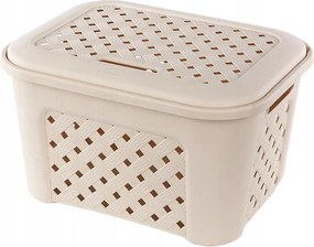 Szennyeskosár tetővel Arianna Small, krémszínű